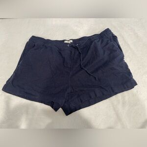H&M blue linen blend extra large shorts